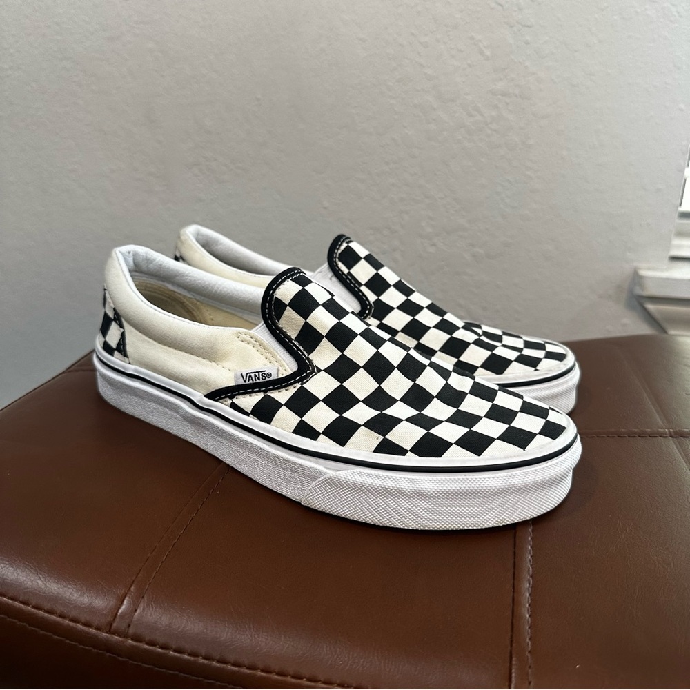 Vans Black and White Checkerboard Slip-Ons - Picture 2 of 6